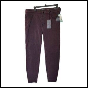 Realm Denim Kylee Ankle Skinny Jeans Burgundy size 33 NWT